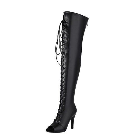 Over The Knee Hollow Out Strap High Heel Women's Boots