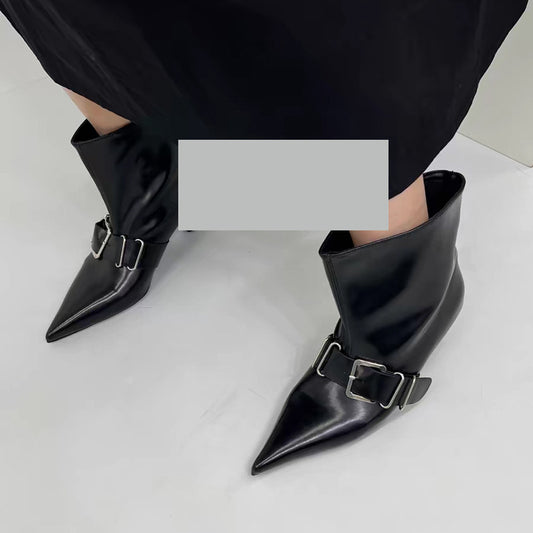High Heel Pointed Ankle Boots Female Hot Girl Style
